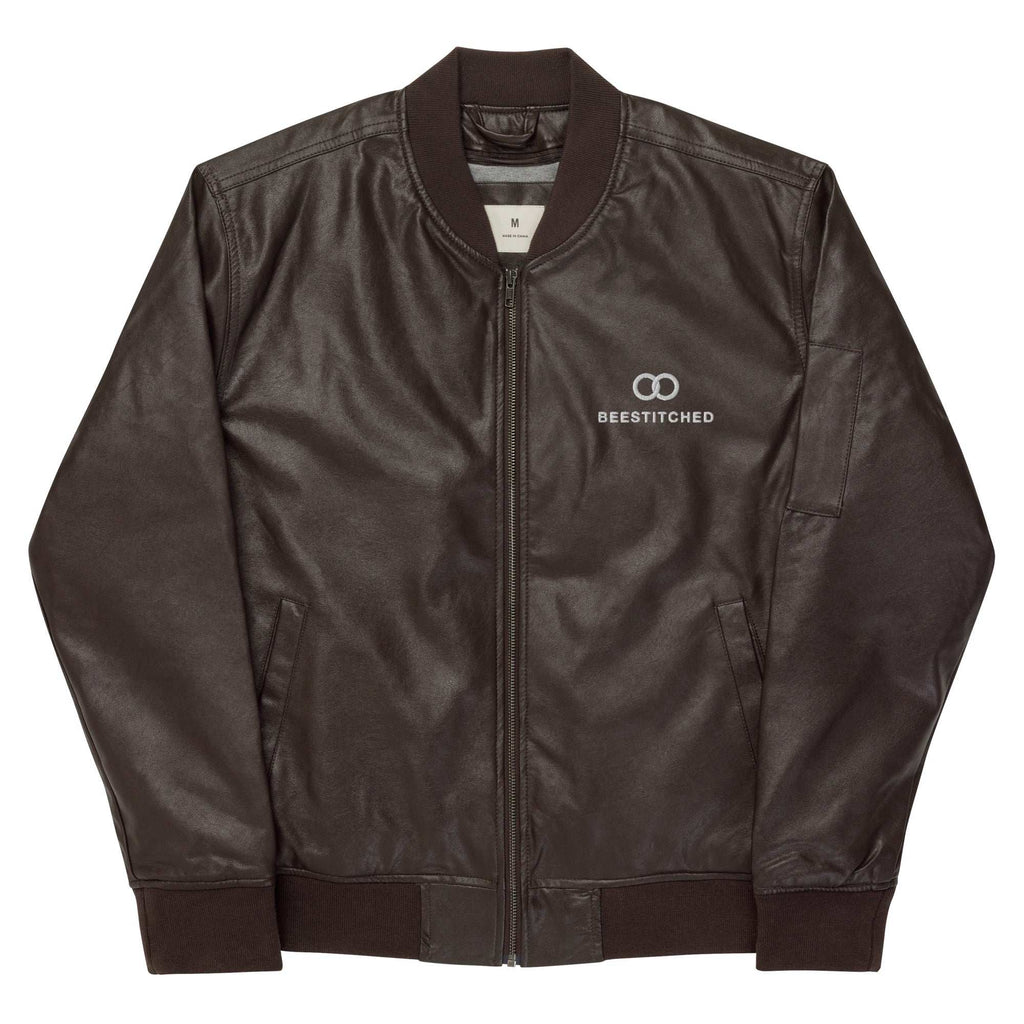 Leather Bee Bomber Jacket - BeeStitched