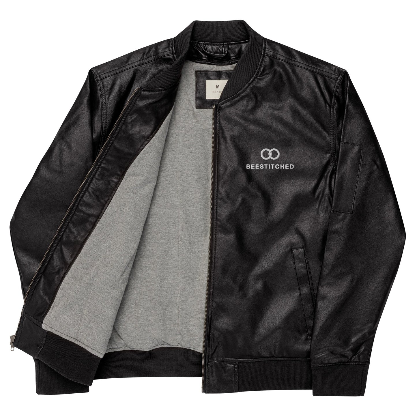 Leather Bee Bomber Jacket - BeeStitched