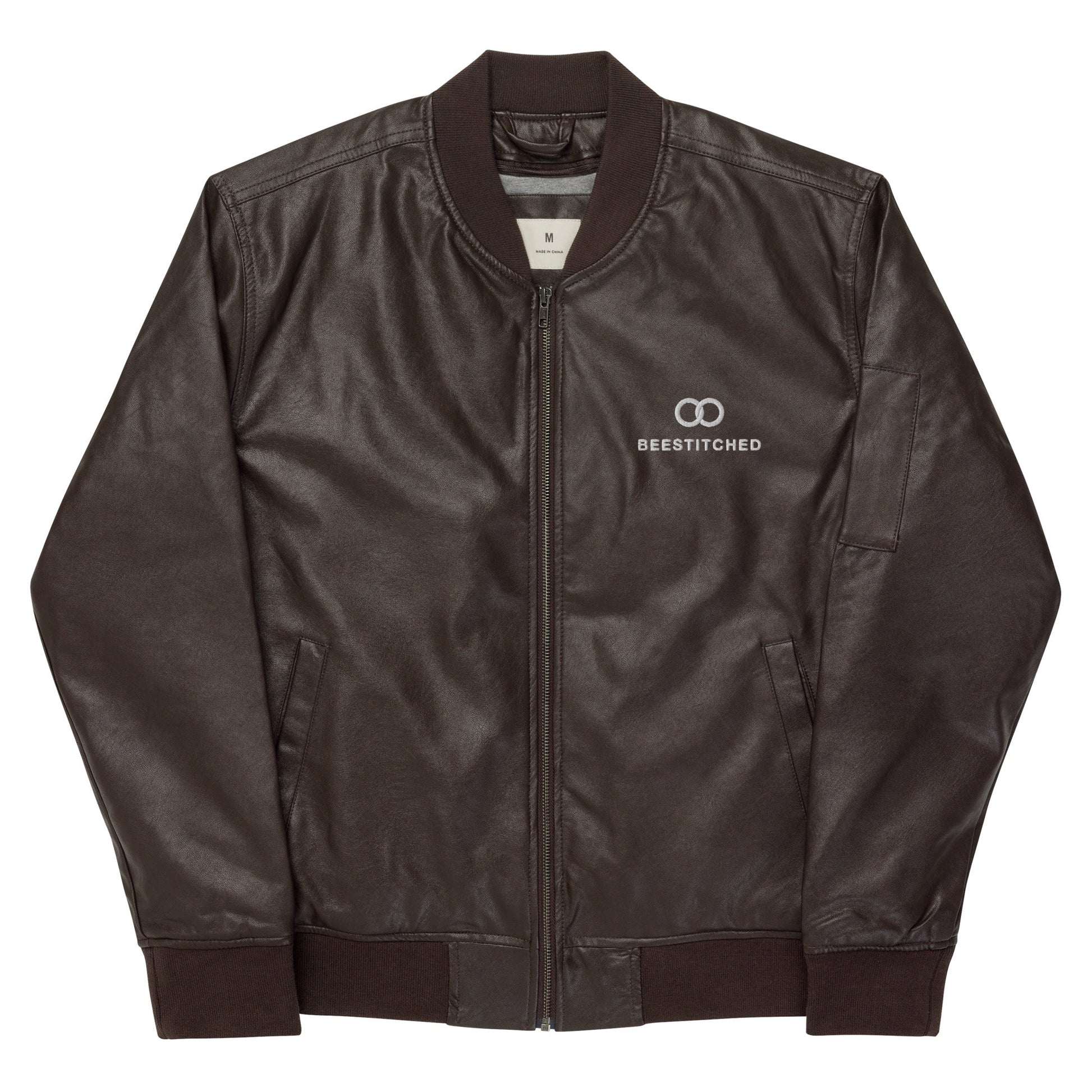 Leather Bee Bomber Jacket - BeeStitched