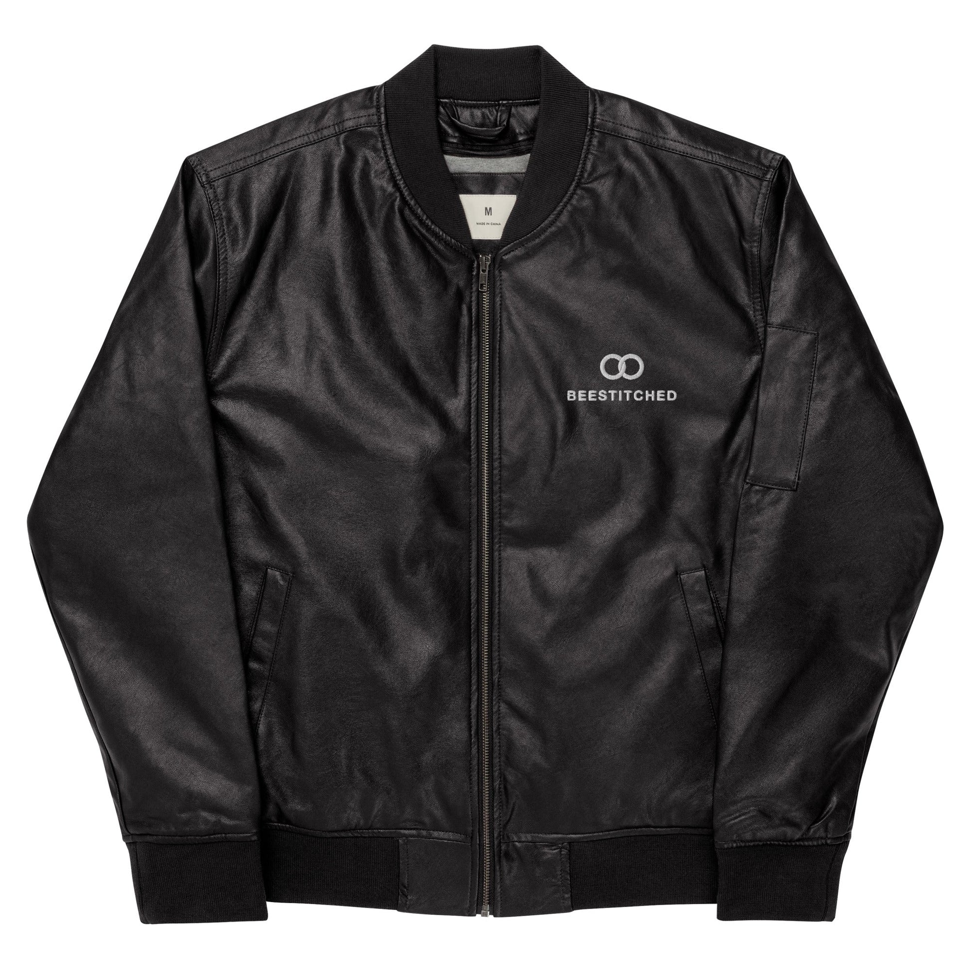 Leather Bee Bomber Jacket - BeeStitched